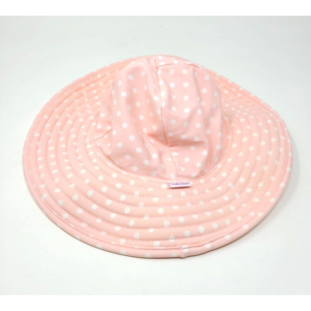 Ruffle Butts Toddler Sun Hat Pink Stripe Dot 12m - 2T beach pool outdoors